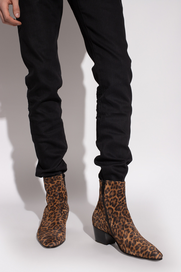 Ysl 2024 leopard boots